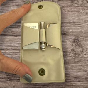 Gillette Mini Safety Razor Travel Kit Snap Gold Case Vintage New